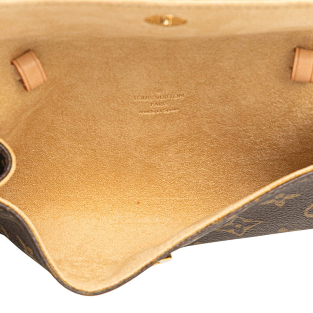 Louis Vuitton Monogram Brown Pvc Leather Pochette Shoulder Bag