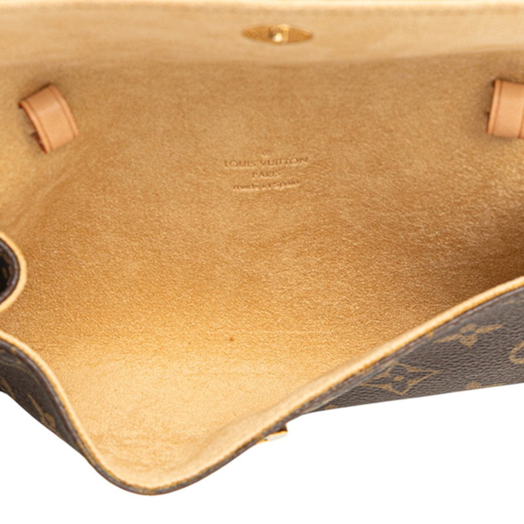 Louis Vuitton Monogram Brown Pvc Leather Pochette Shoulder Bag