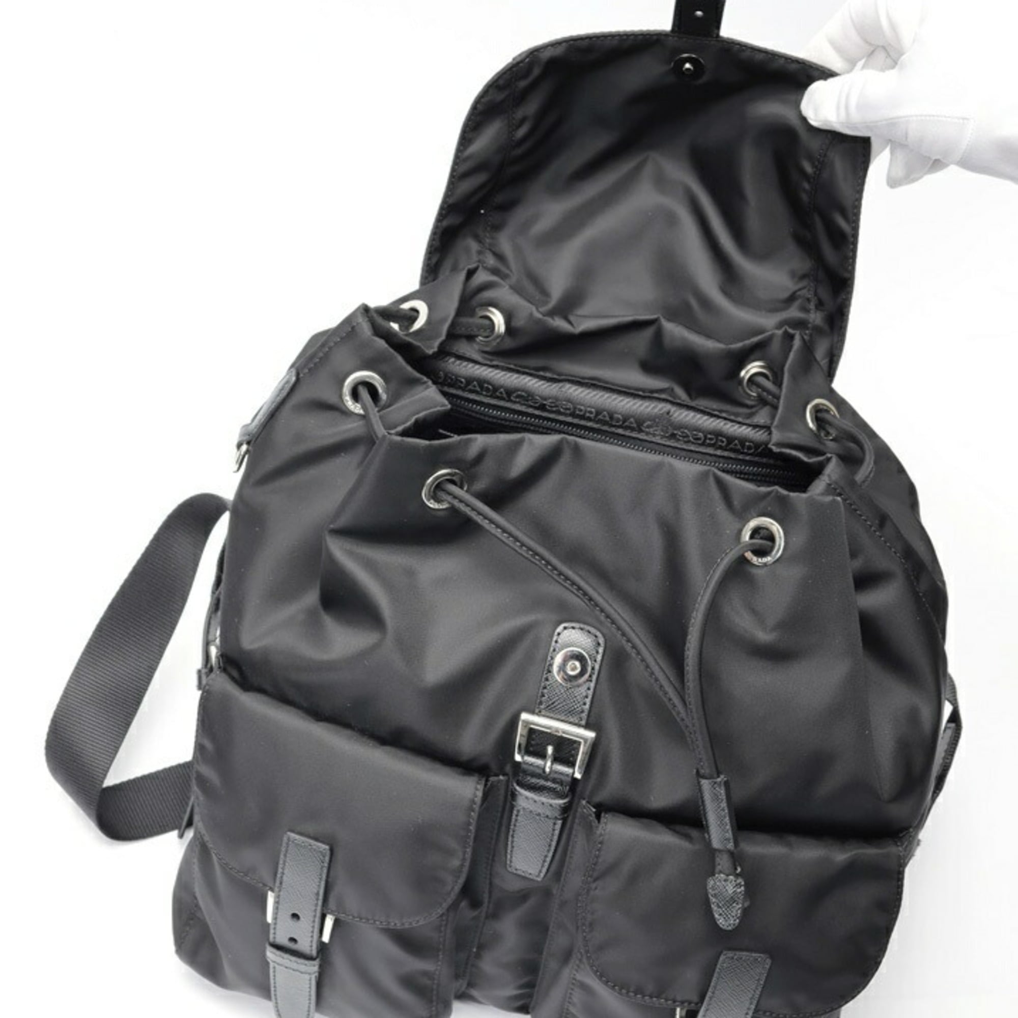 Prada Black Fabric Backpack