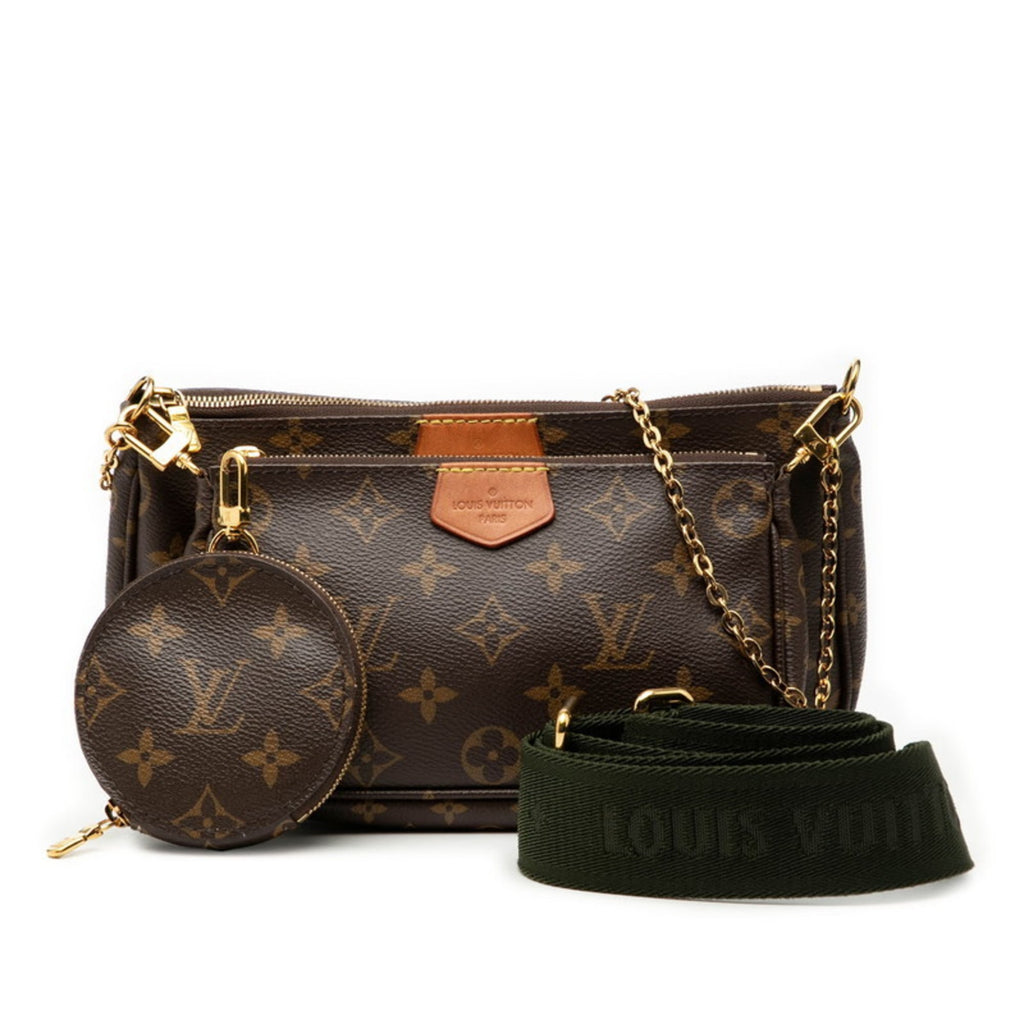 Louis Vuitton Brown Pvc Leather Handbag Pochette Pouch Shoulder Bag
