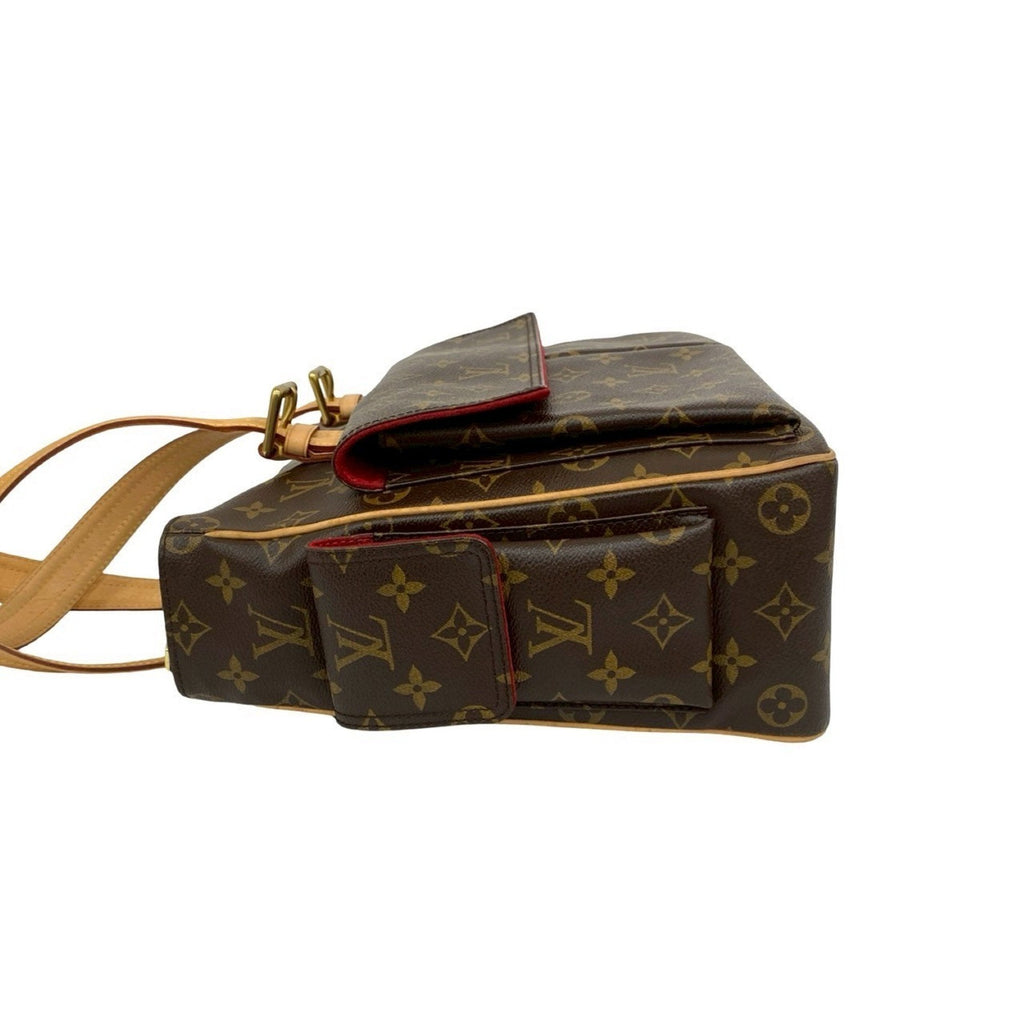 Louis Vuitton Brown Leather Pvc Handbag Tote Bag