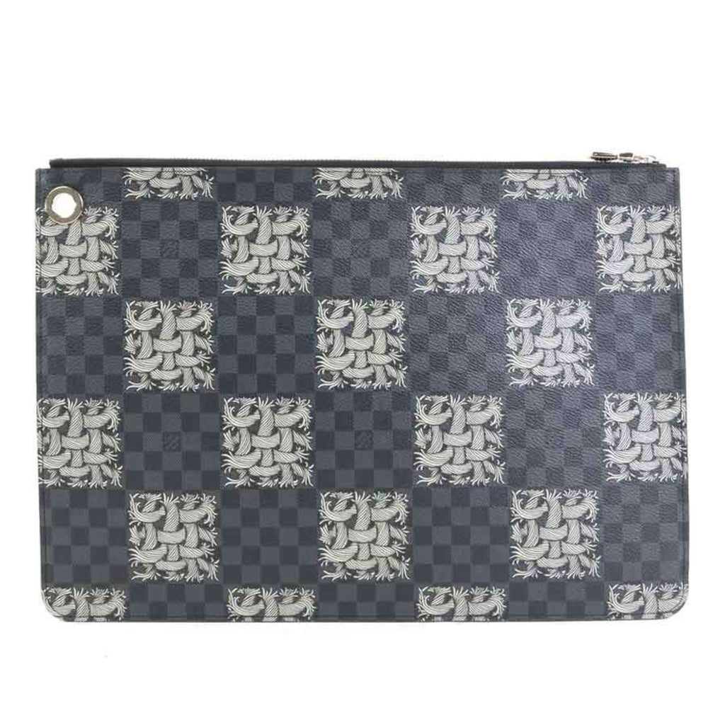 Louis Vuitton Black Damier Graphite Clutch Bag Pochette