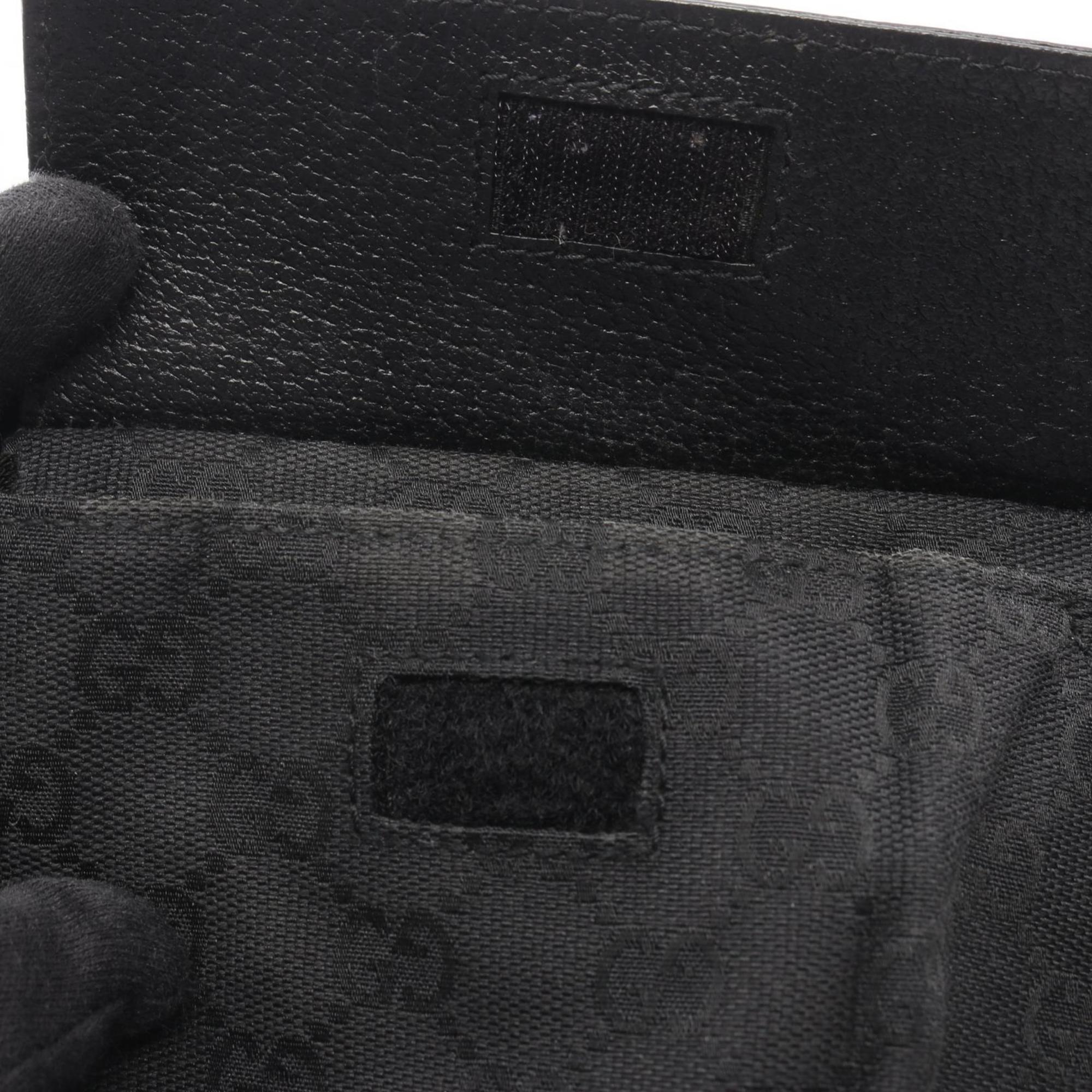 Gucci Black Gg Canvas Leather Fanny Pack Sling Bag (Pre-Owned)