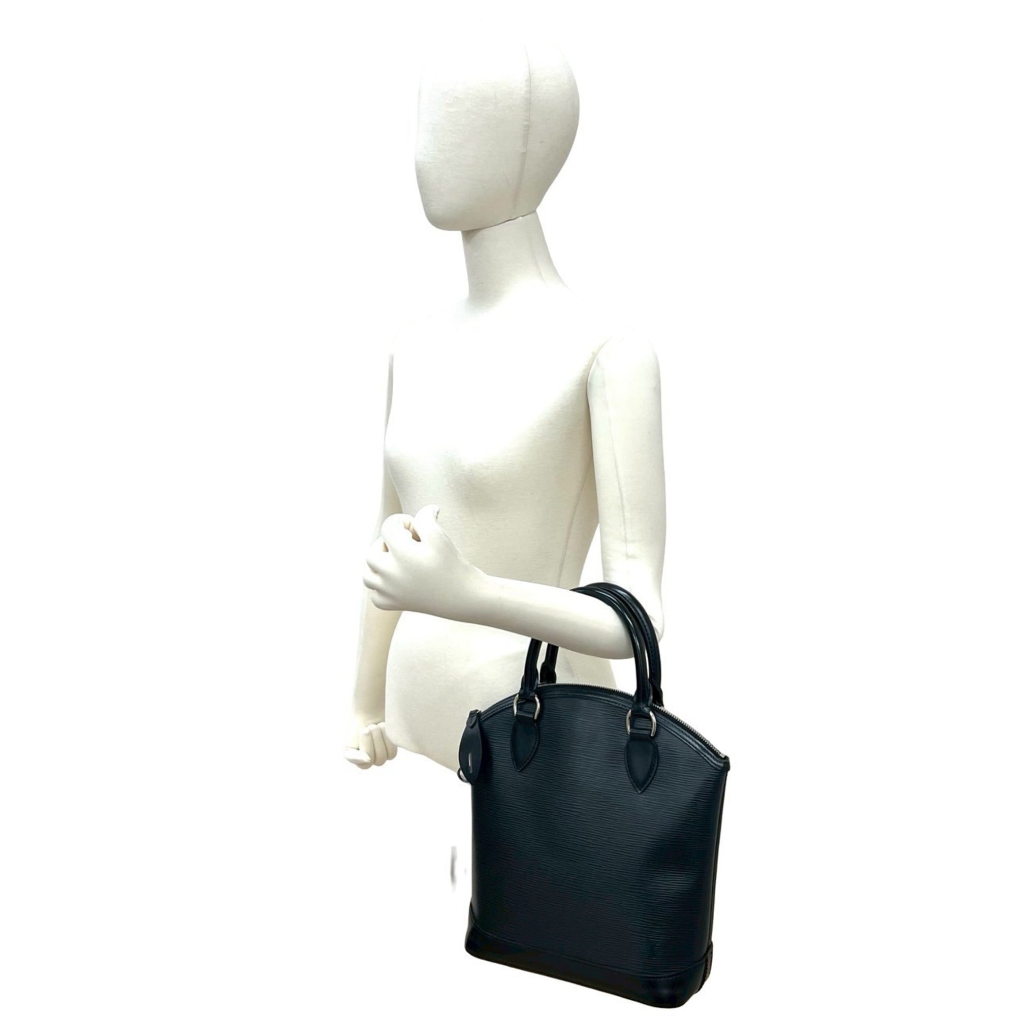 Louis Vuitton Black Leather Boston Bag Handbag Tote Bag