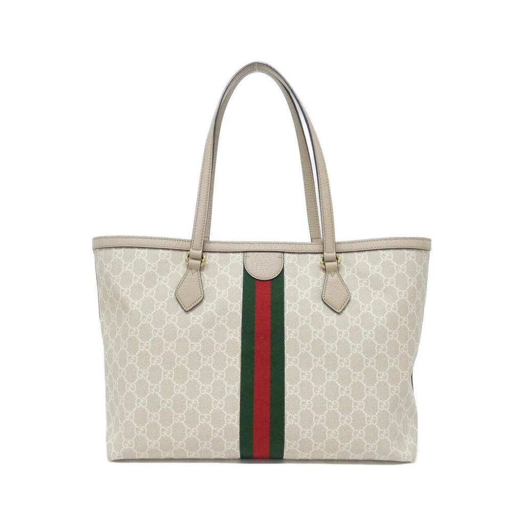 Gucci Beige White Gg Supreme Canvas Leather Shoulder Bag (Pre-Owned)