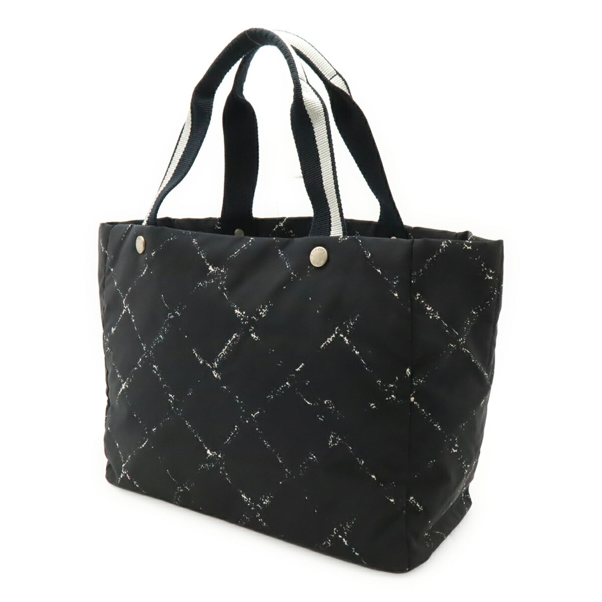 Chanel Black Red Color Nylon Shoulder Bag Tote Bag