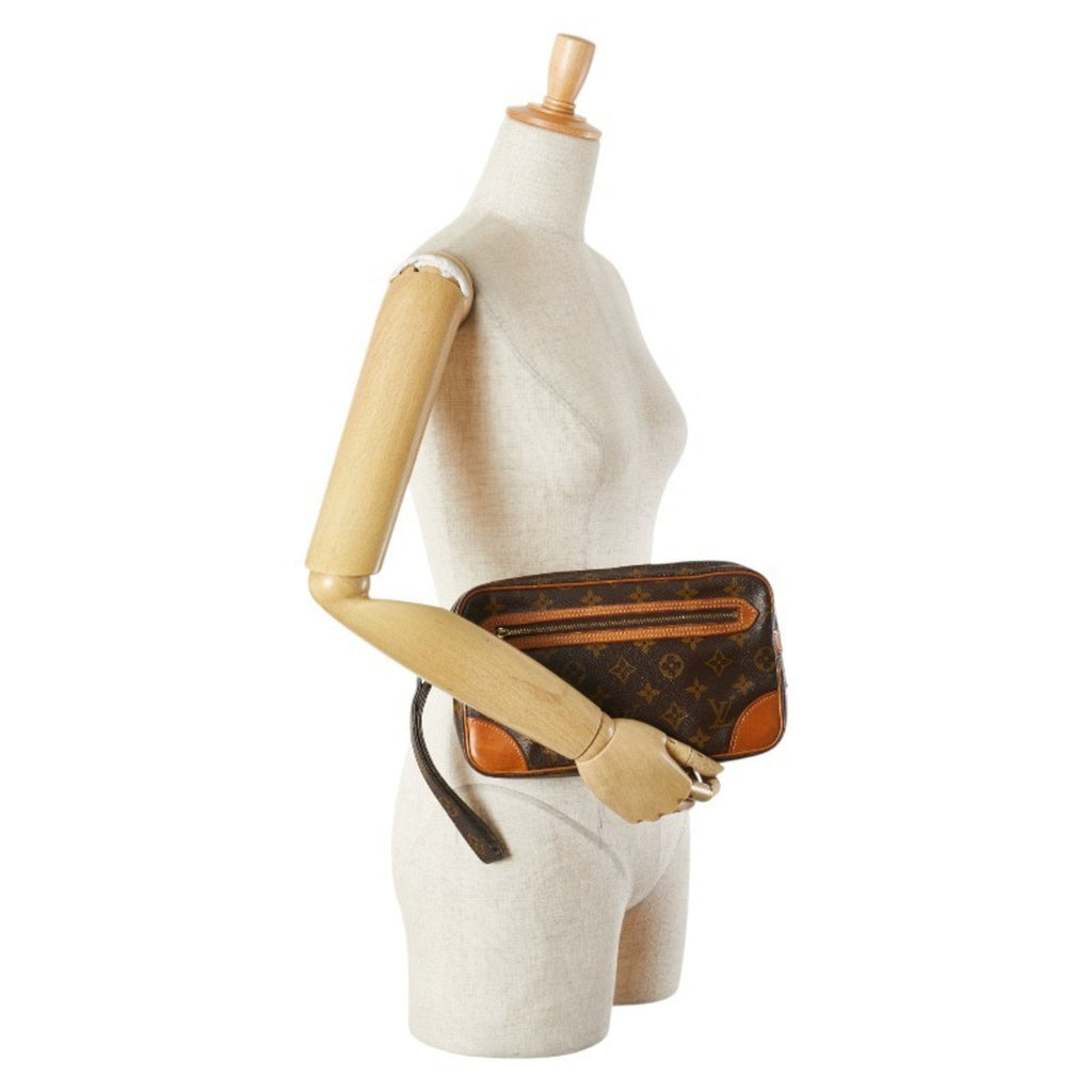 Louis Vuitton Brown Pvc Leather Clutch Bag Handbag
