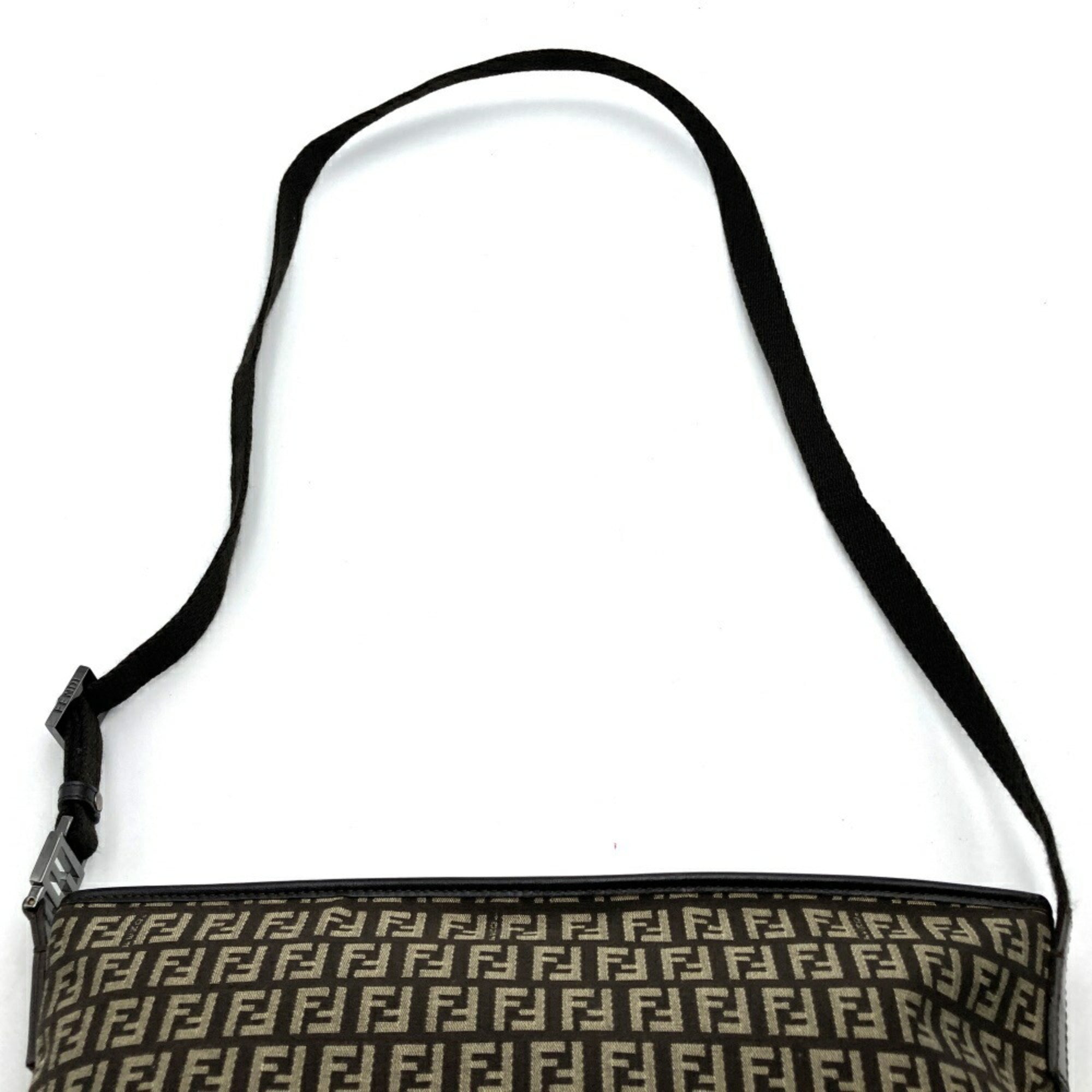 Fendi Brown Canvas Shoulder Bag