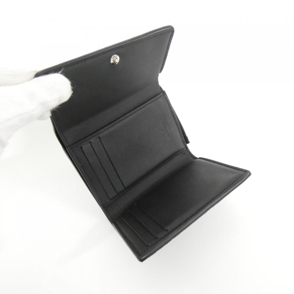 Louis Vuitton Black Leather Wallet (Tri-Fold)