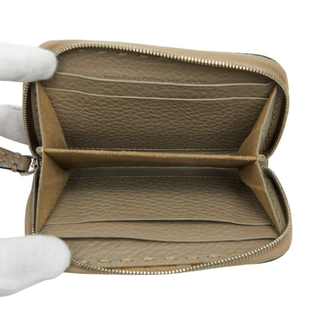 Fendi Grayish Leather Coin Purse/Coin Case