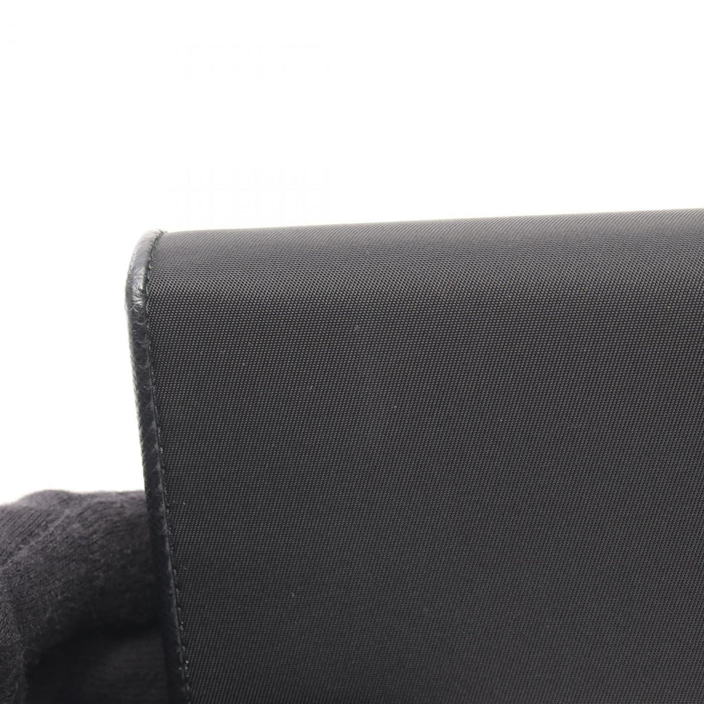 Prada Black Leather Nylon Long Wallet (Bi-Fold)