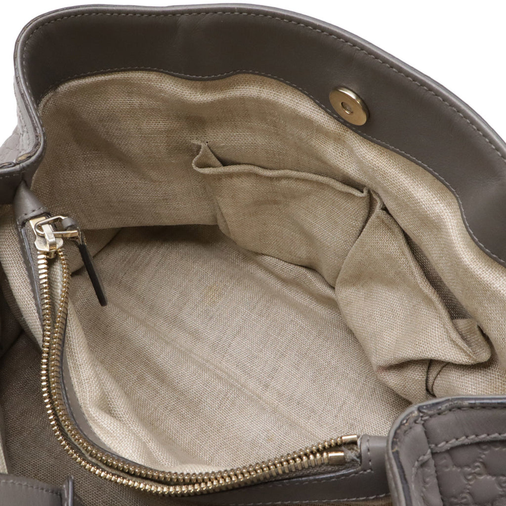 Gucci Microguccissima Gray Micro Gg Leather Handbag Shoulder Bag Tote Bag (Pre-Owned)