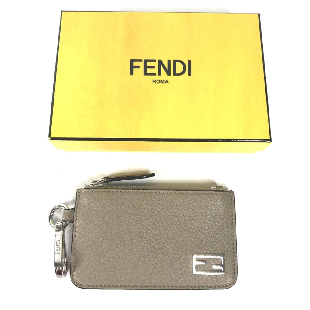 Fendi Beige Leather Coin Purse/Coin Case