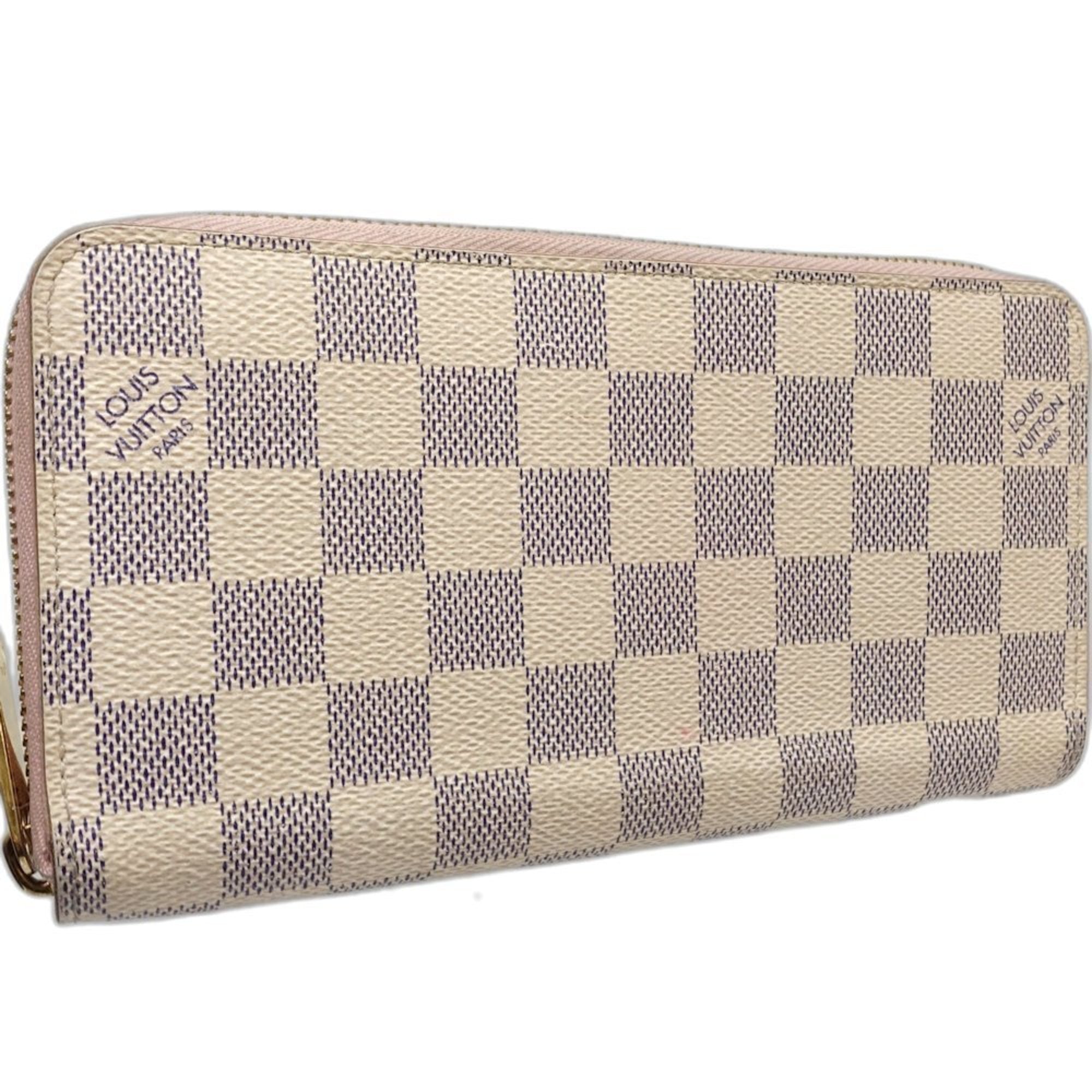 Louis Vuitton Damier Azur Damier Azur Rose Ballerine Damier Azur Long Wallet