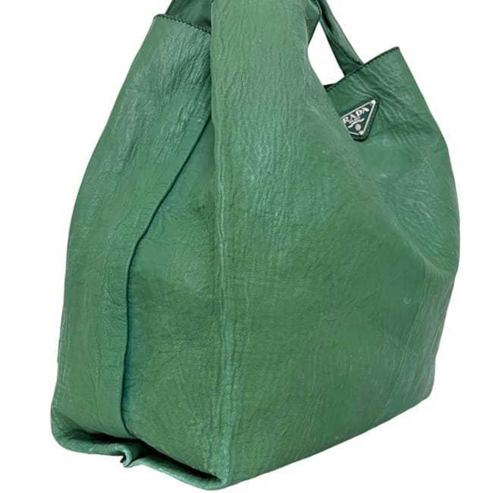 Prada Green Leather Eco-Bag Tote Bag
