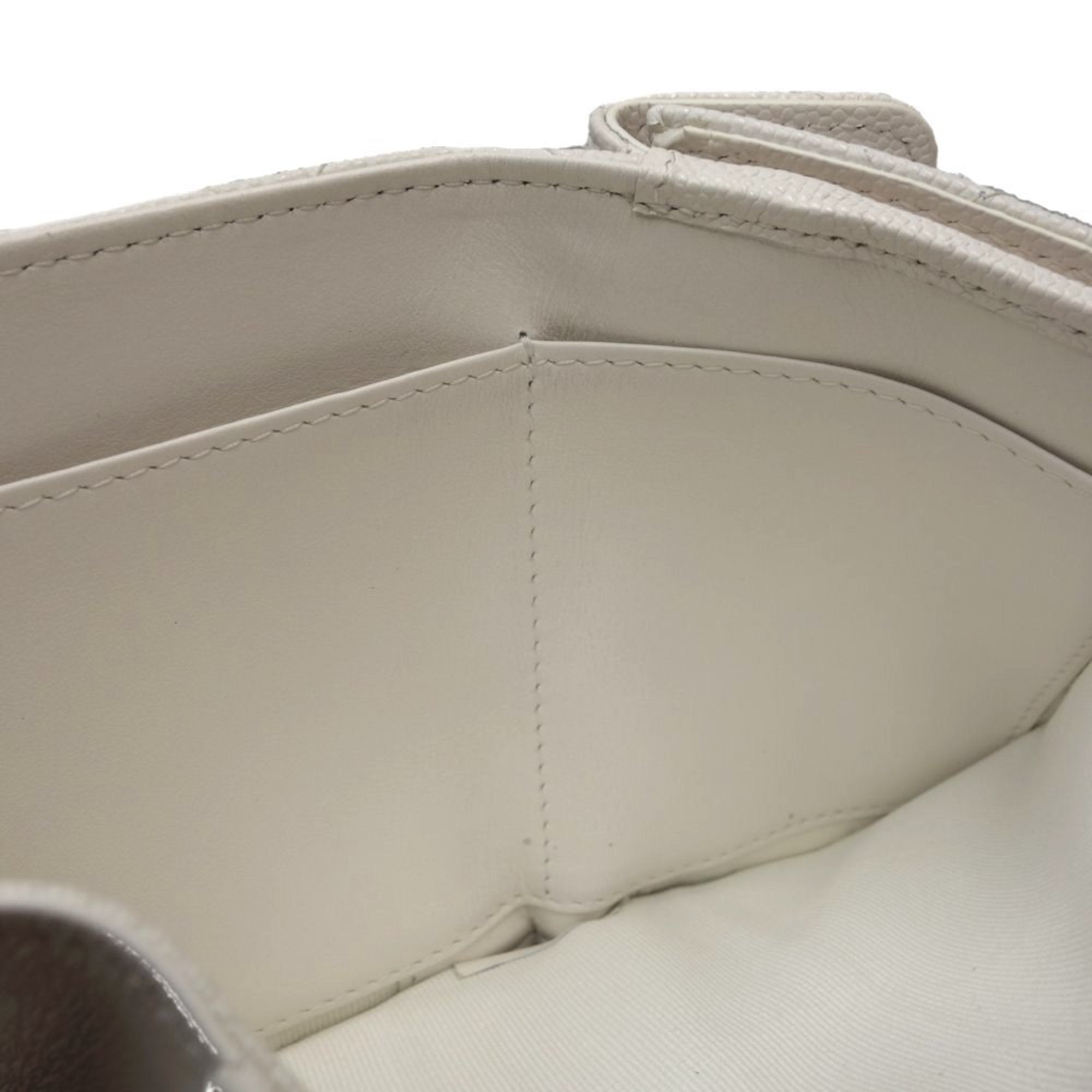 Chanel White Grained Calfskin Wallet (Tri-Fold)