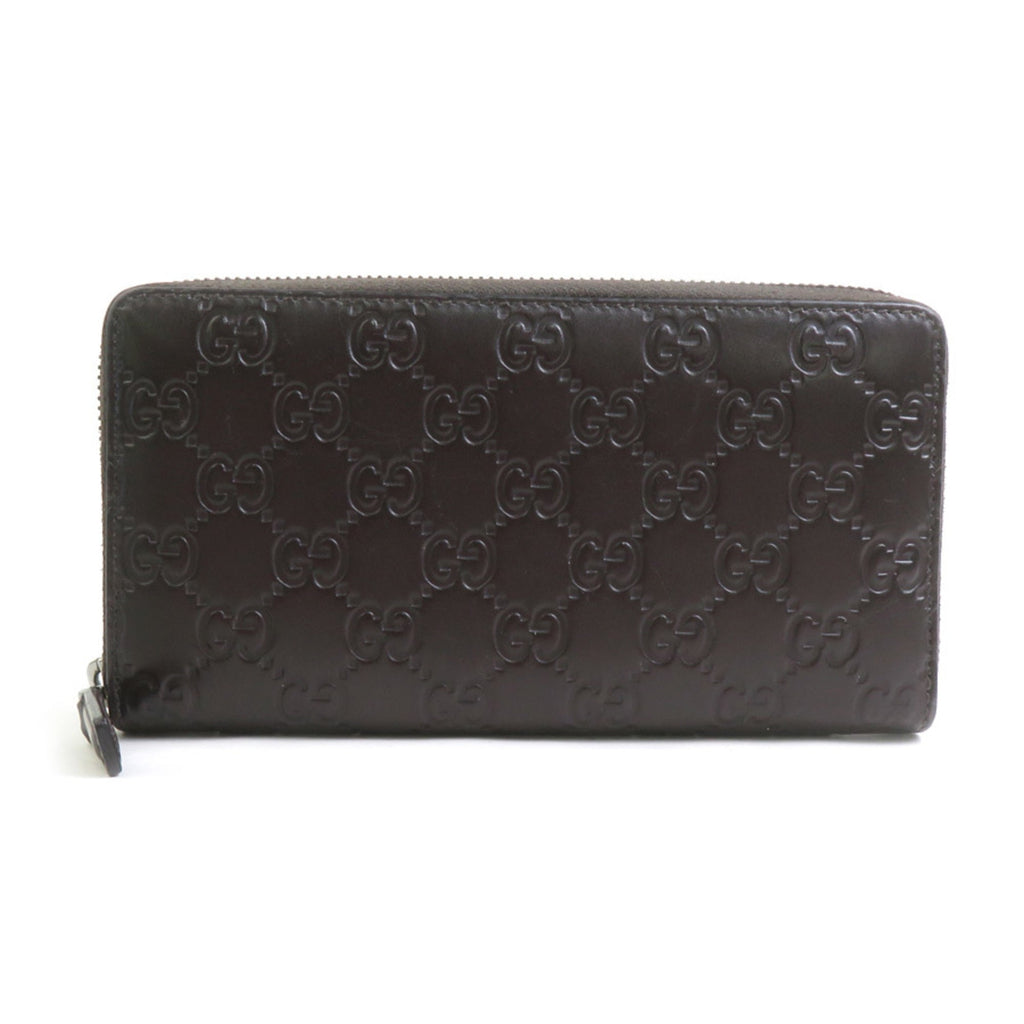 Gucci Dark Brown Leather Long Wallet (Bi-Fold) (Pre-Owned)