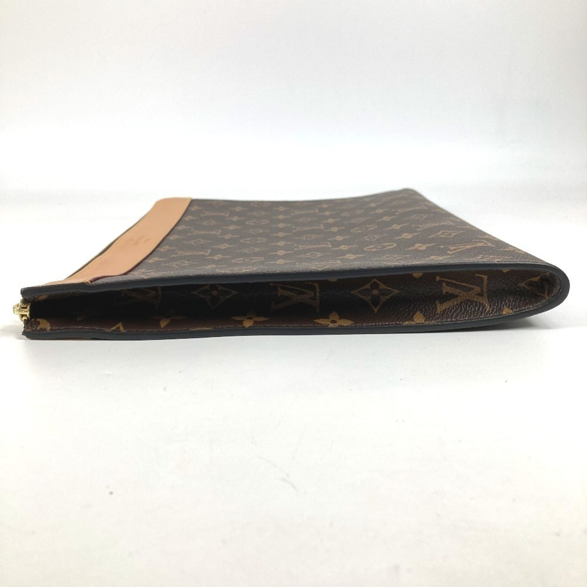 Louis Vuitton Brown Monogram Clutch Bag Pochette Pouch