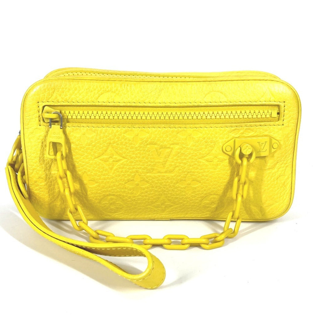 Louis Vuitton Yellow Leather Clutch Bag