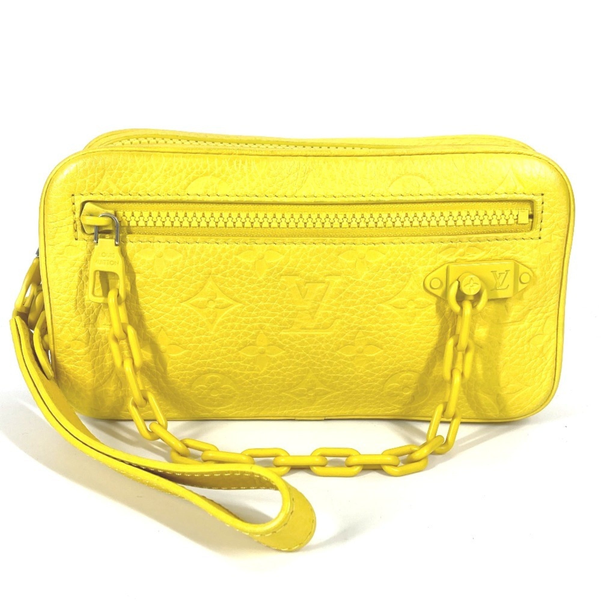 Louis Vuitton Yellow Leather Clutch Bag