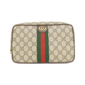 Gucci Beige Brown Gg Supreme Canvas Handbag Pouch (Pre-Owned)