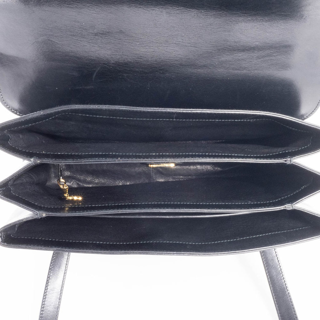 Gucci Black Leather Shoulder Bag Tote Bag (Pre-Owned)