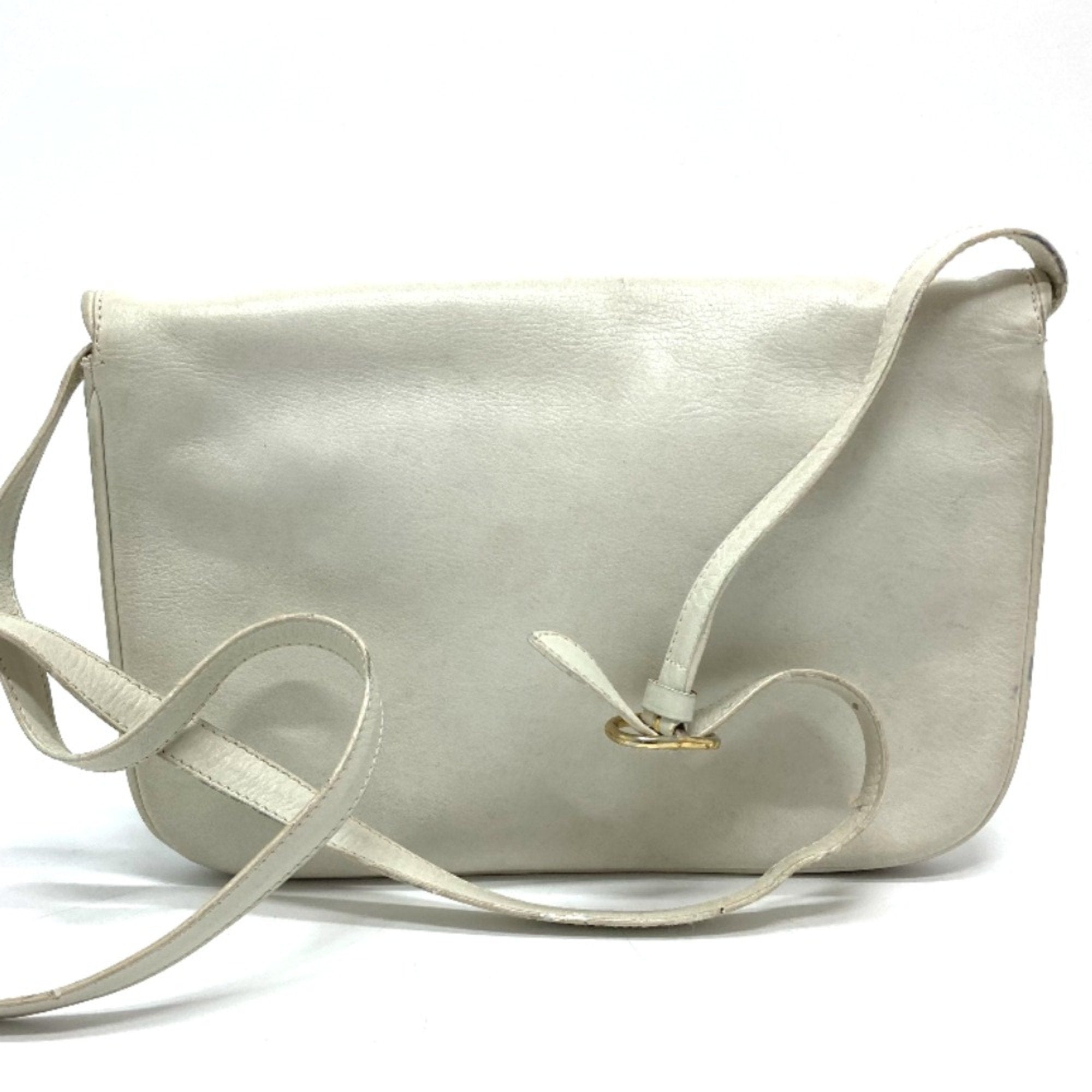 Celine White Leather Shoulder Bag
