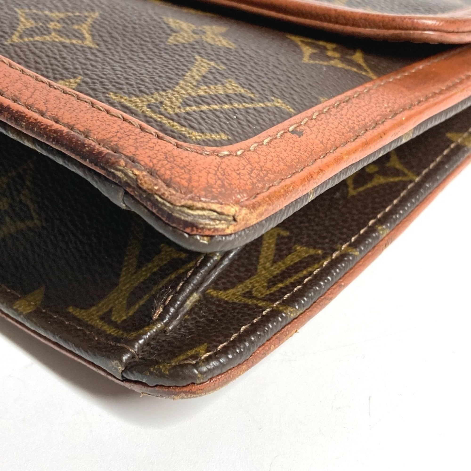 Louis Vuitton Brown Monogram Canvas Clutch Bag Pochette Pouch