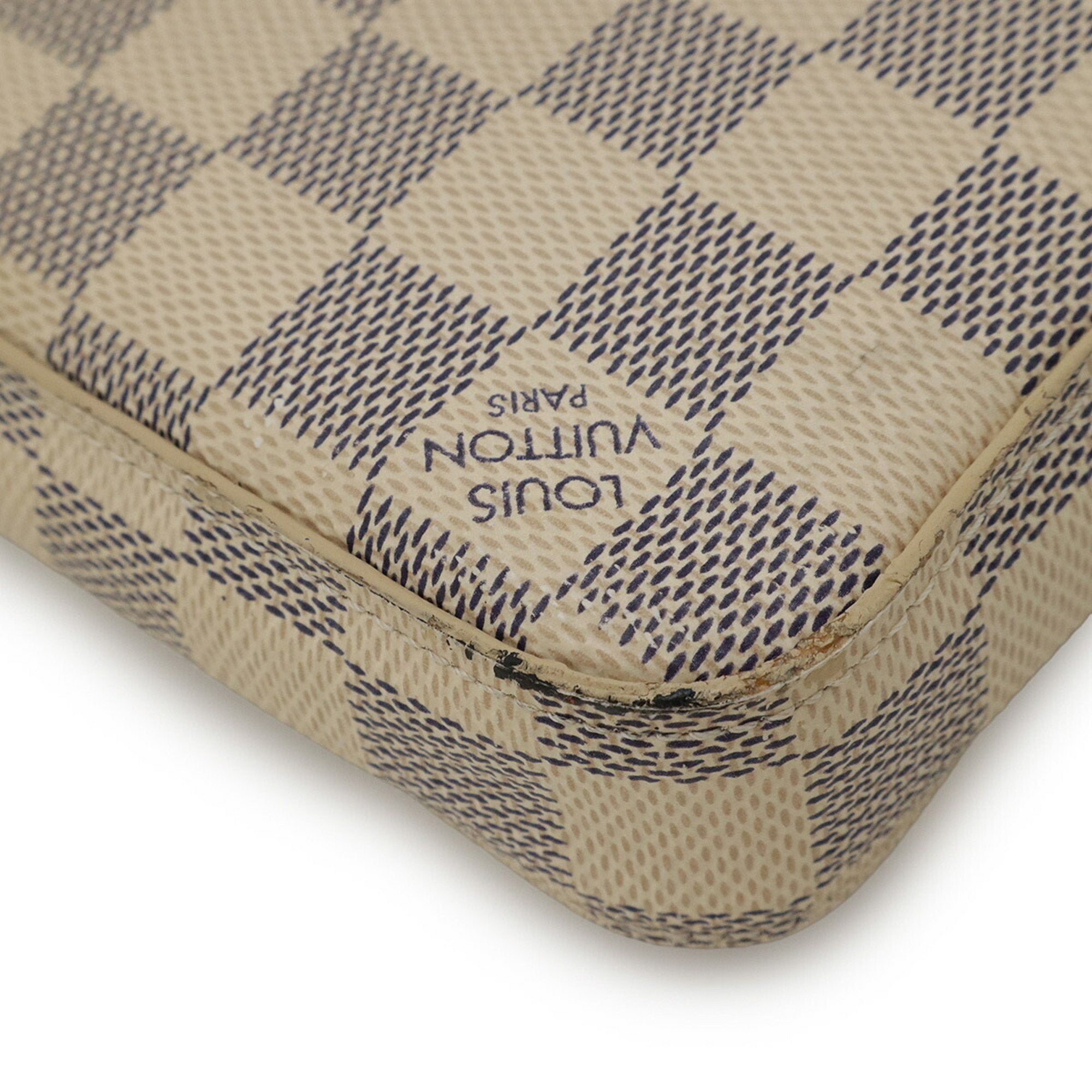 Louis Vuitton Damier Azur Ivory Damier Azur Clutch Bag Pochette Shoulder Bag