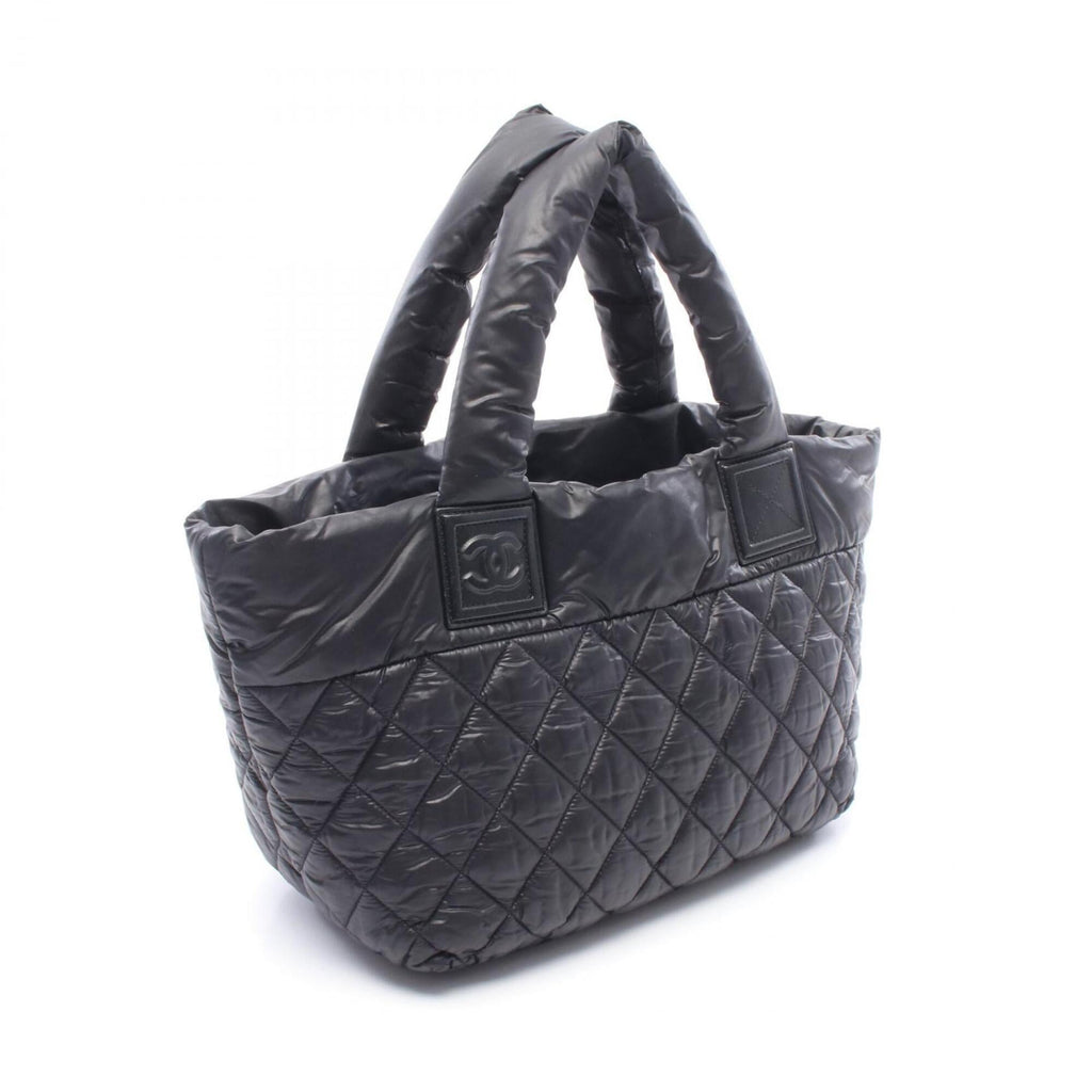 Chanel Black Bordeaux Nylon Leather Handbag Tote Bag
