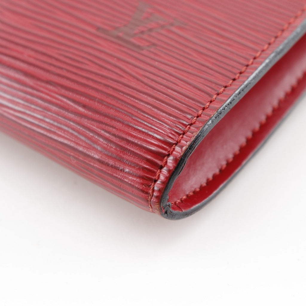 Louis Vuitton Castilian Red Red Color Epi Leather Pochette Pouch