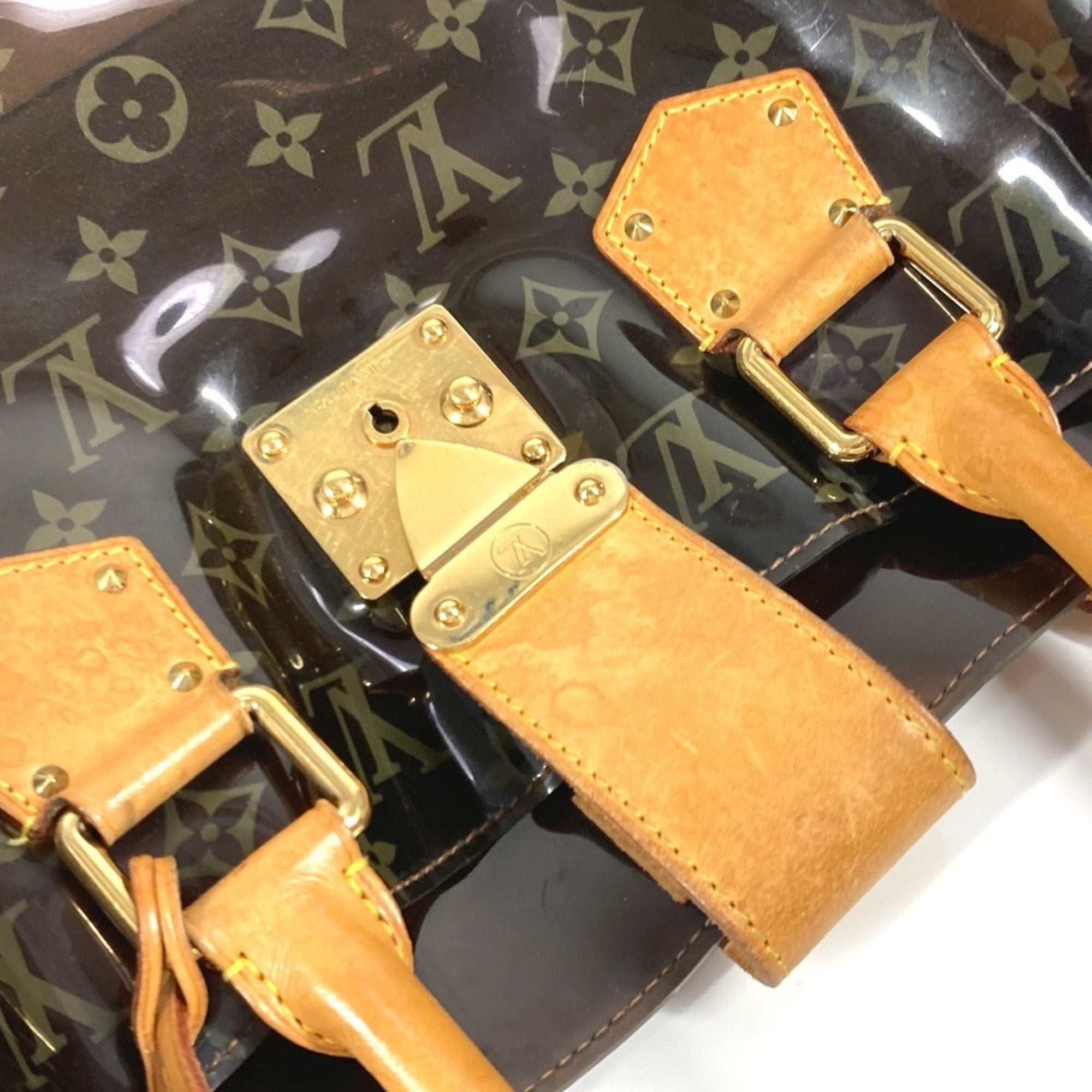 Louis Vuitton Brown Vinyl Shoulder Bag Tote Bag