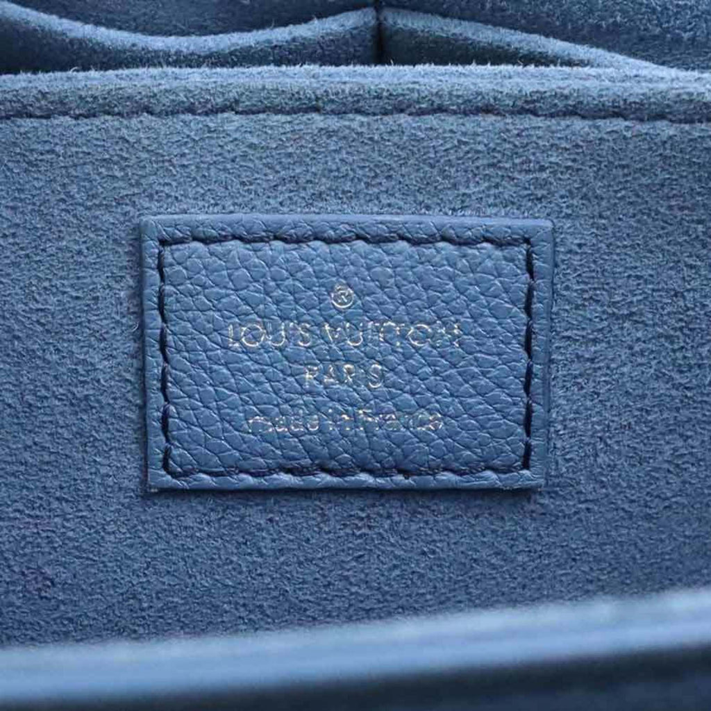 Louis Vuitton Blue Ivory Leather Handbag Shoulder Bag
