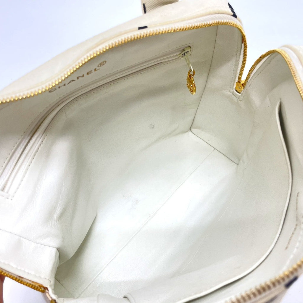 Chanel White Cotton Handbag