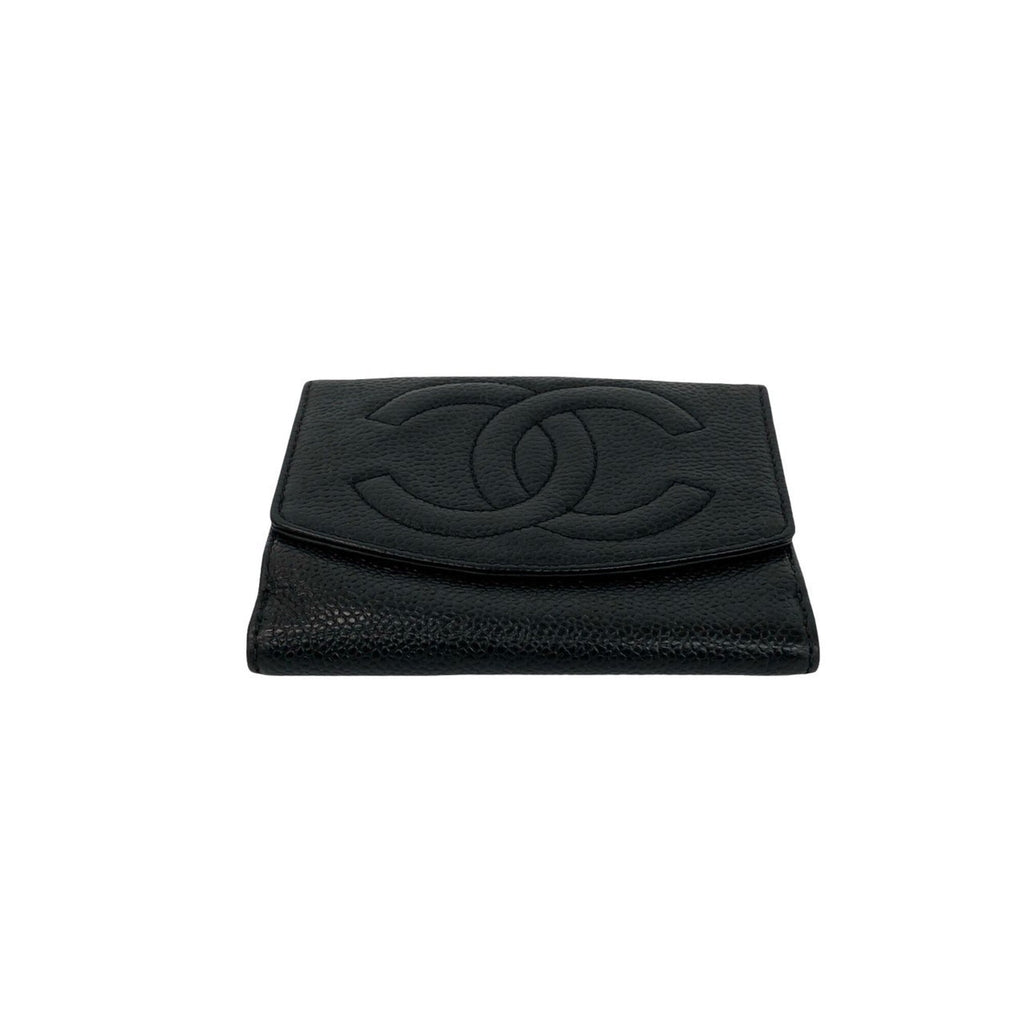 Chanel Black Grained Calfskin Wallet (Bi-Fold)
