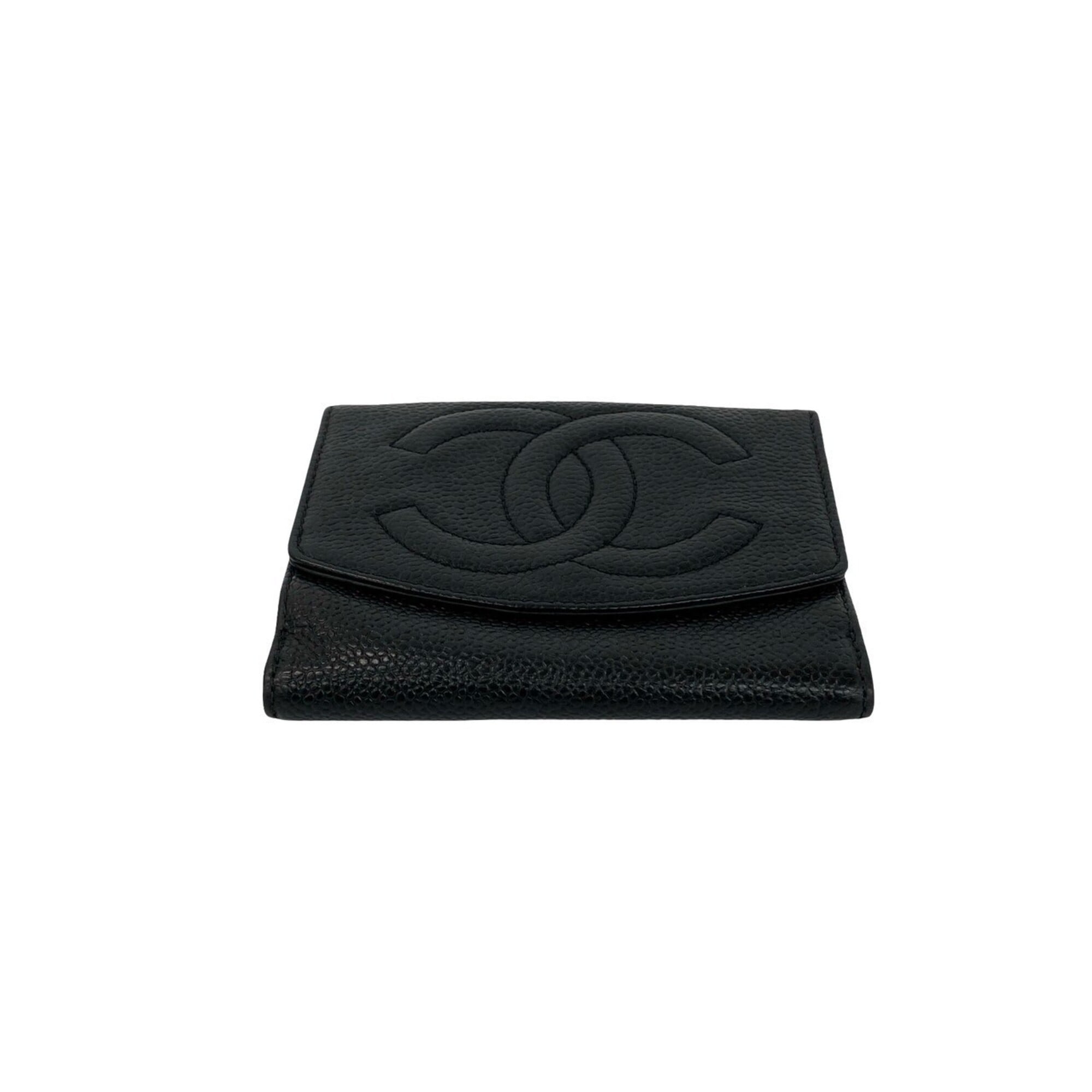 Chanel Black Grained Calfskin Wallet (Bi-Fold)