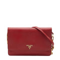 Prada Red Color Leather Shoulder Bag