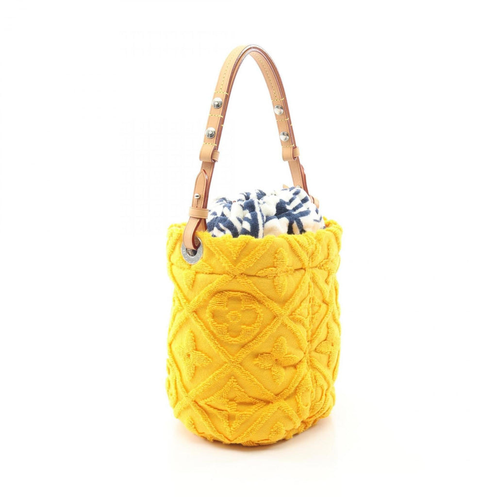 Louis Vuitton Brown Orange Leather Pile Fabric Shoulder Bag