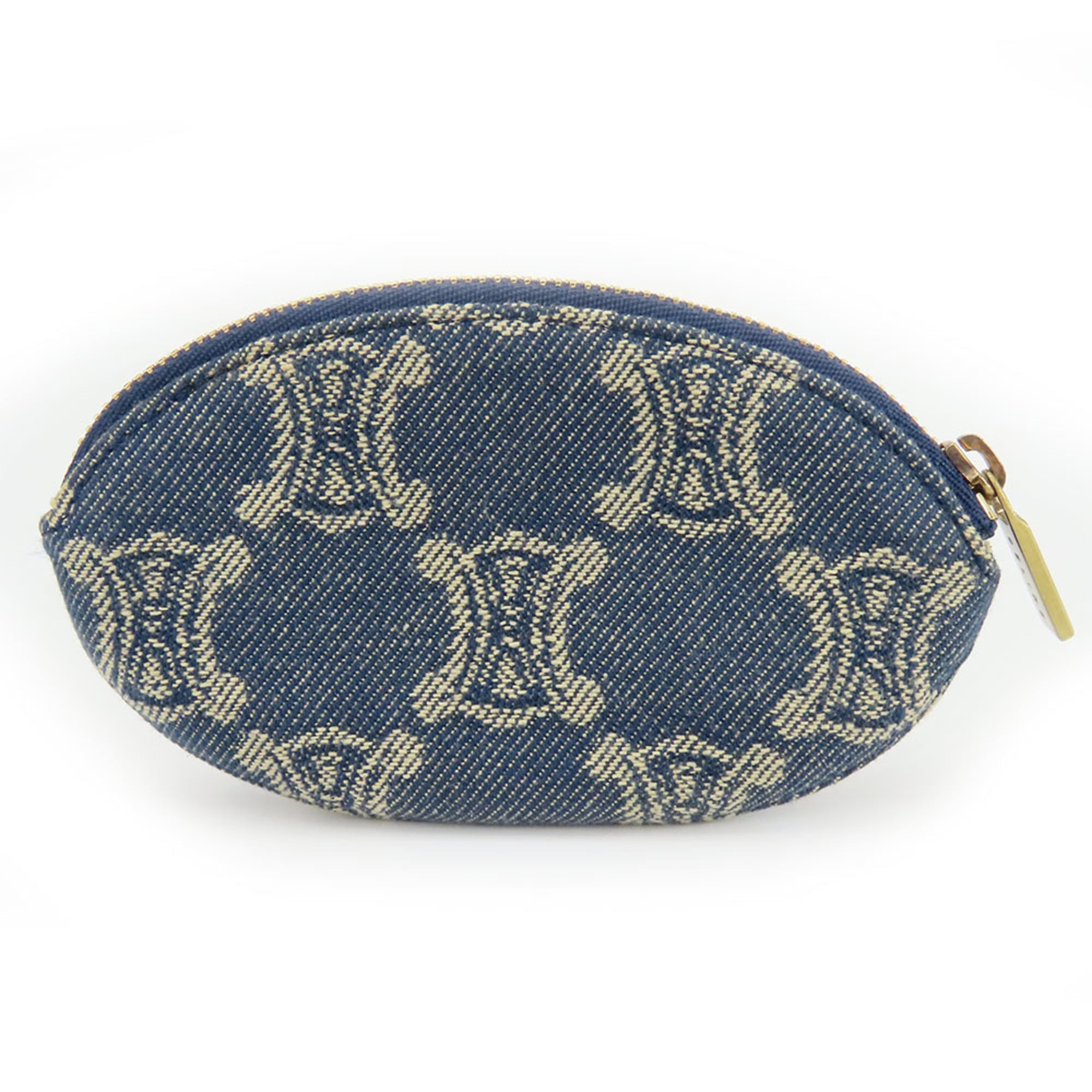 Celine Blue Brown Denim Leather Coin Purse/Coin Case