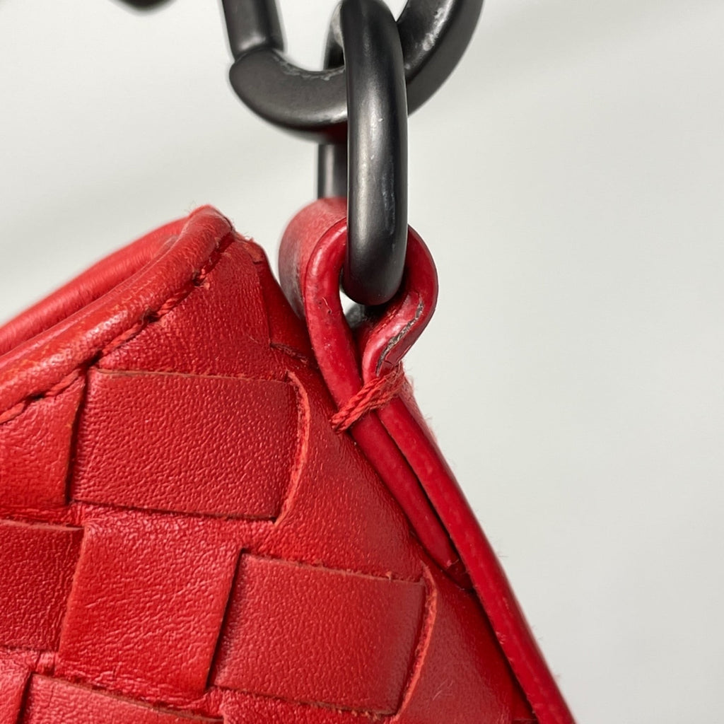 Bottega Veneta Red Color Leather Shoulder Bag