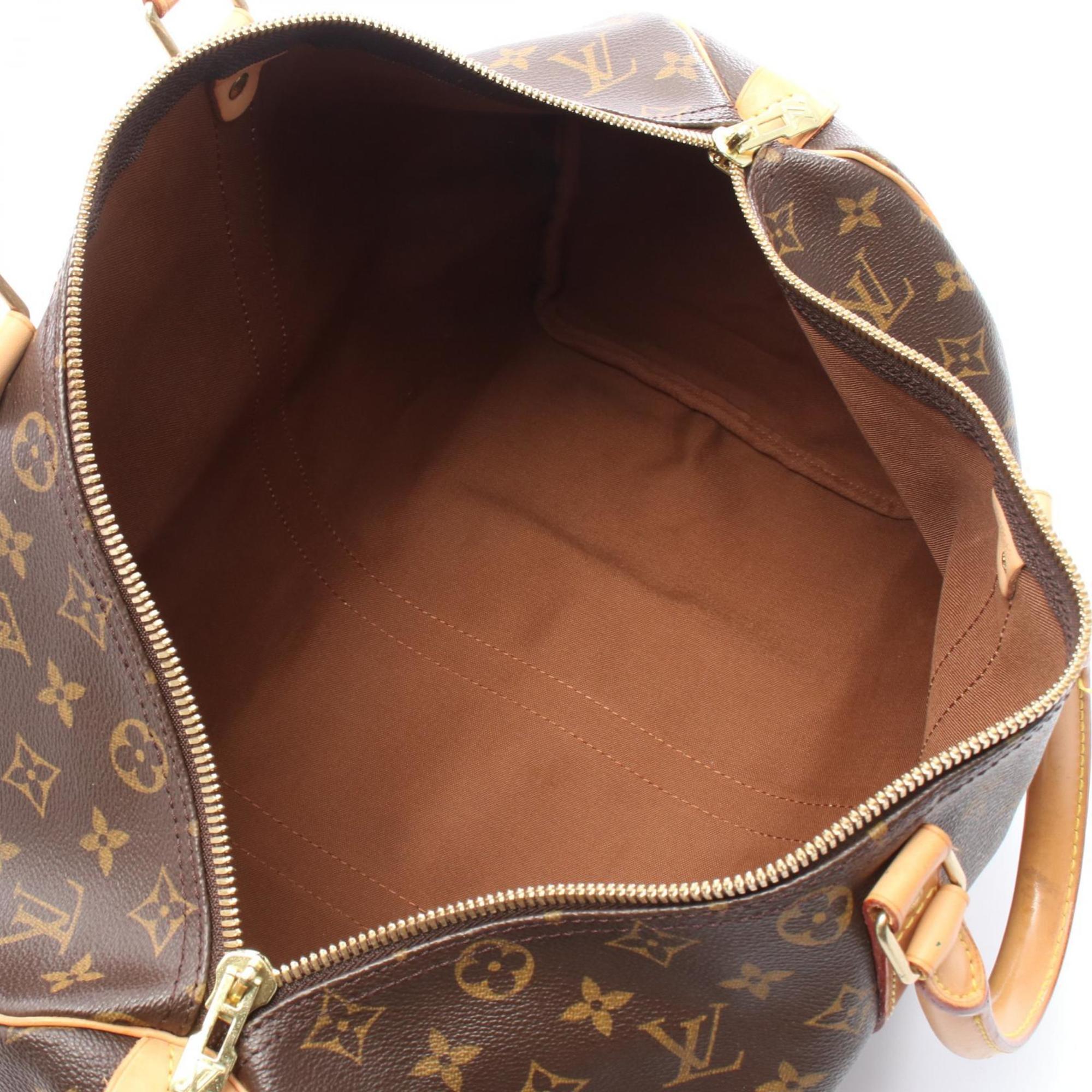 Louis Vuitton Brown Coated Canvas Leather Boston Bag