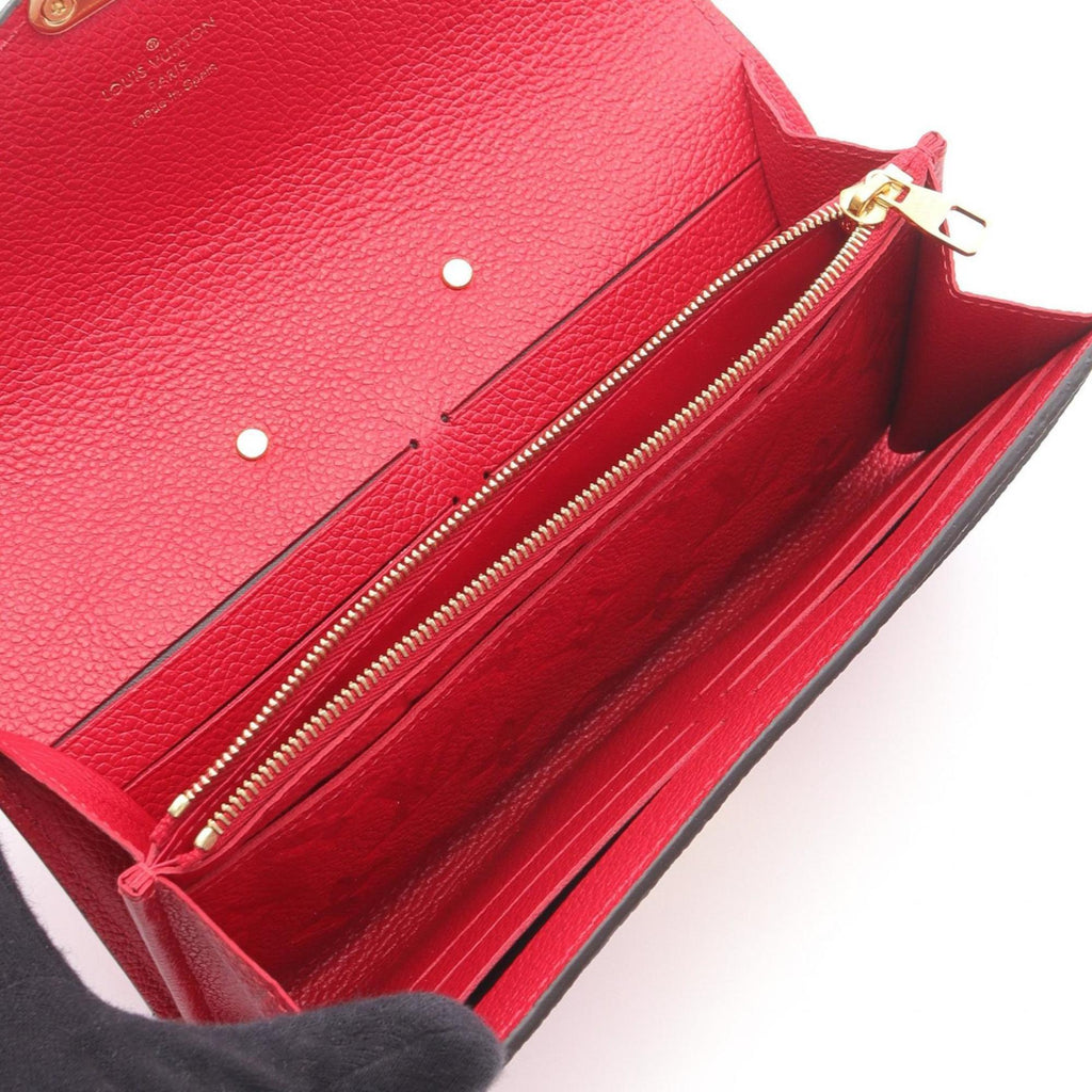 Louis Vuitton Red Color Leather Long Wallet