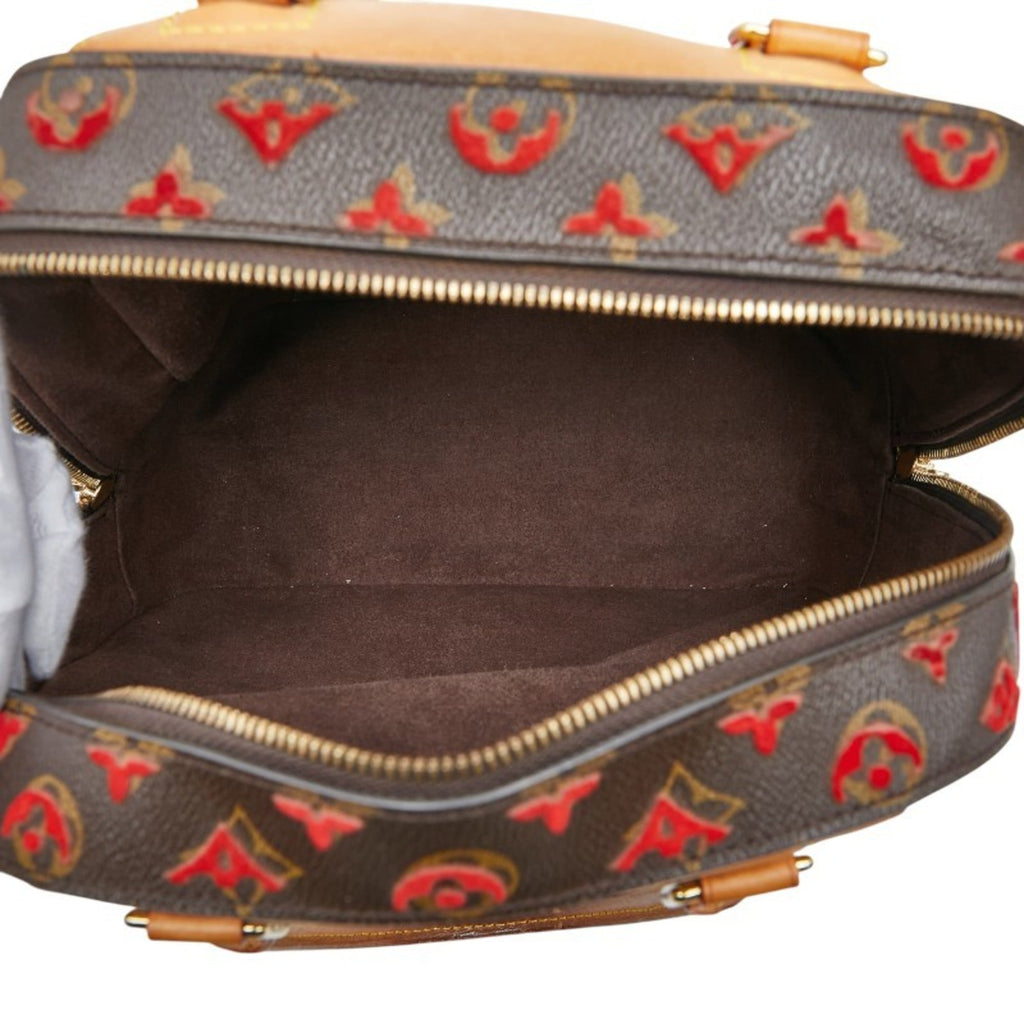 Louis Vuitton Brown Pvc Leather Handbag