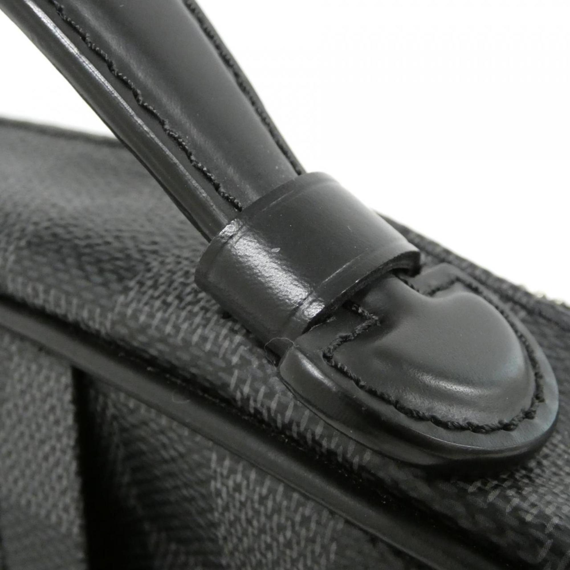 Louis Vuitton Dark Gray Graphite Gray Coated Canvas Shoulder Bag