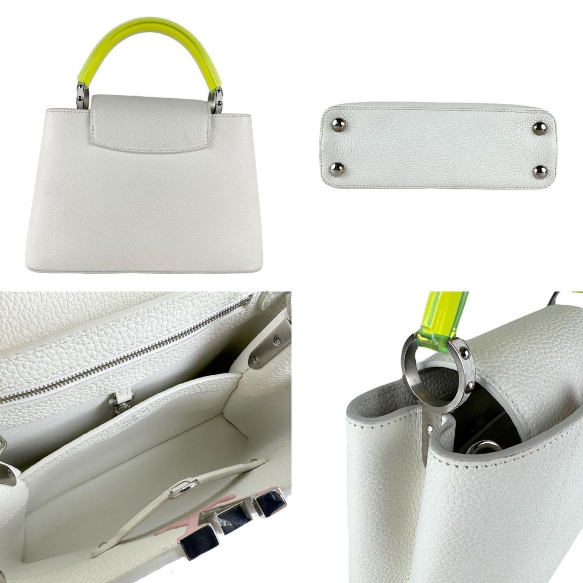Louis Vuitton White Leather Handbag Shoulder Bag