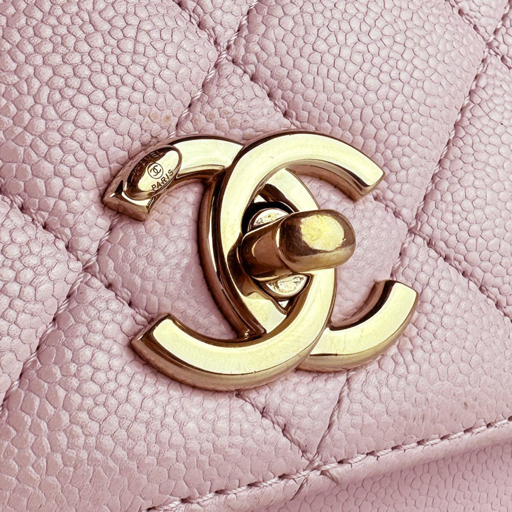 Chanel Light Pink Grained Calfskin Handbag Shoulder Bag