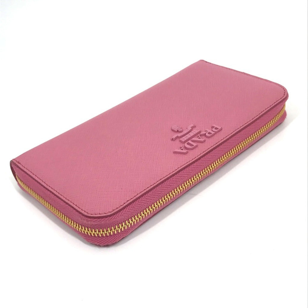 Prada Saffiano Begonia Pink Leather Long Wallet (Bi-Fold)