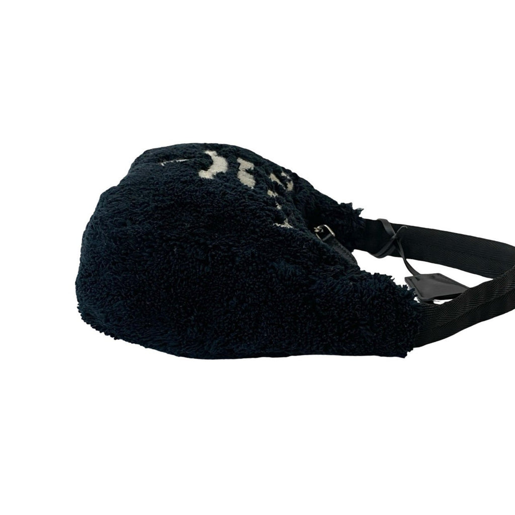 Prada Black Pile Fabric Handbag Shoulder Bag