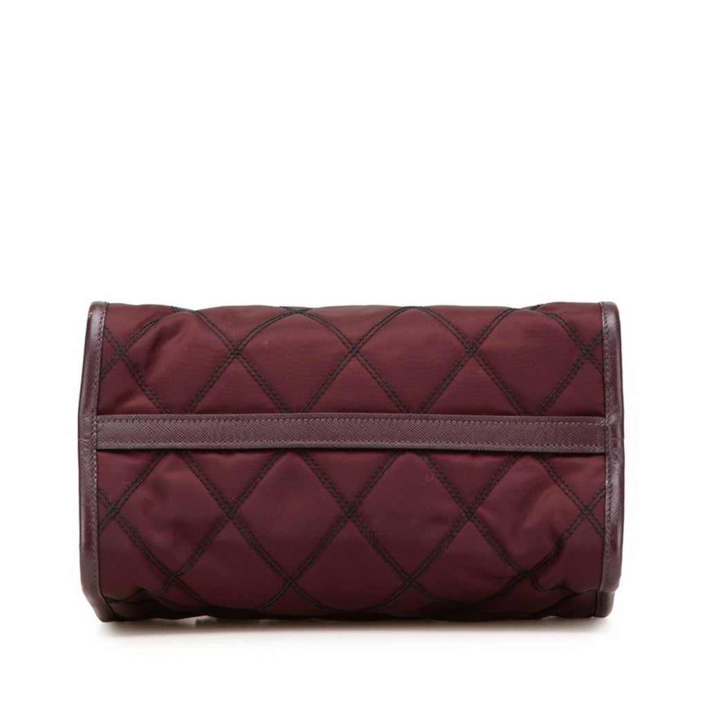 Prada Purple Nylon Leather Handbag Shoulder Bag