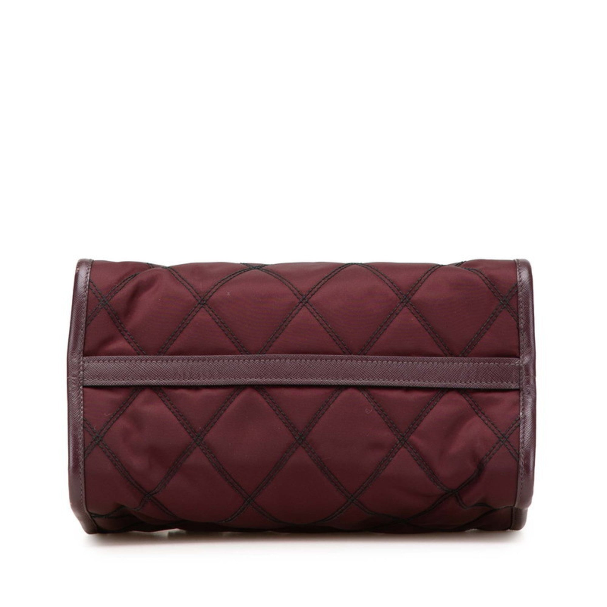 Prada Purple Nylon Leather Handbag Shoulder Bag